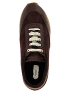 Agnona Suede Runner Sneakers Brown