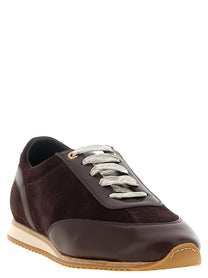 Agnona Suede Runner Sneakers Brown