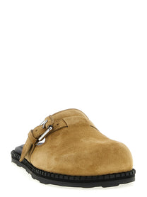 Moschino Suede Sabots Beige