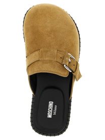 Moschino Suede Sabots Beige