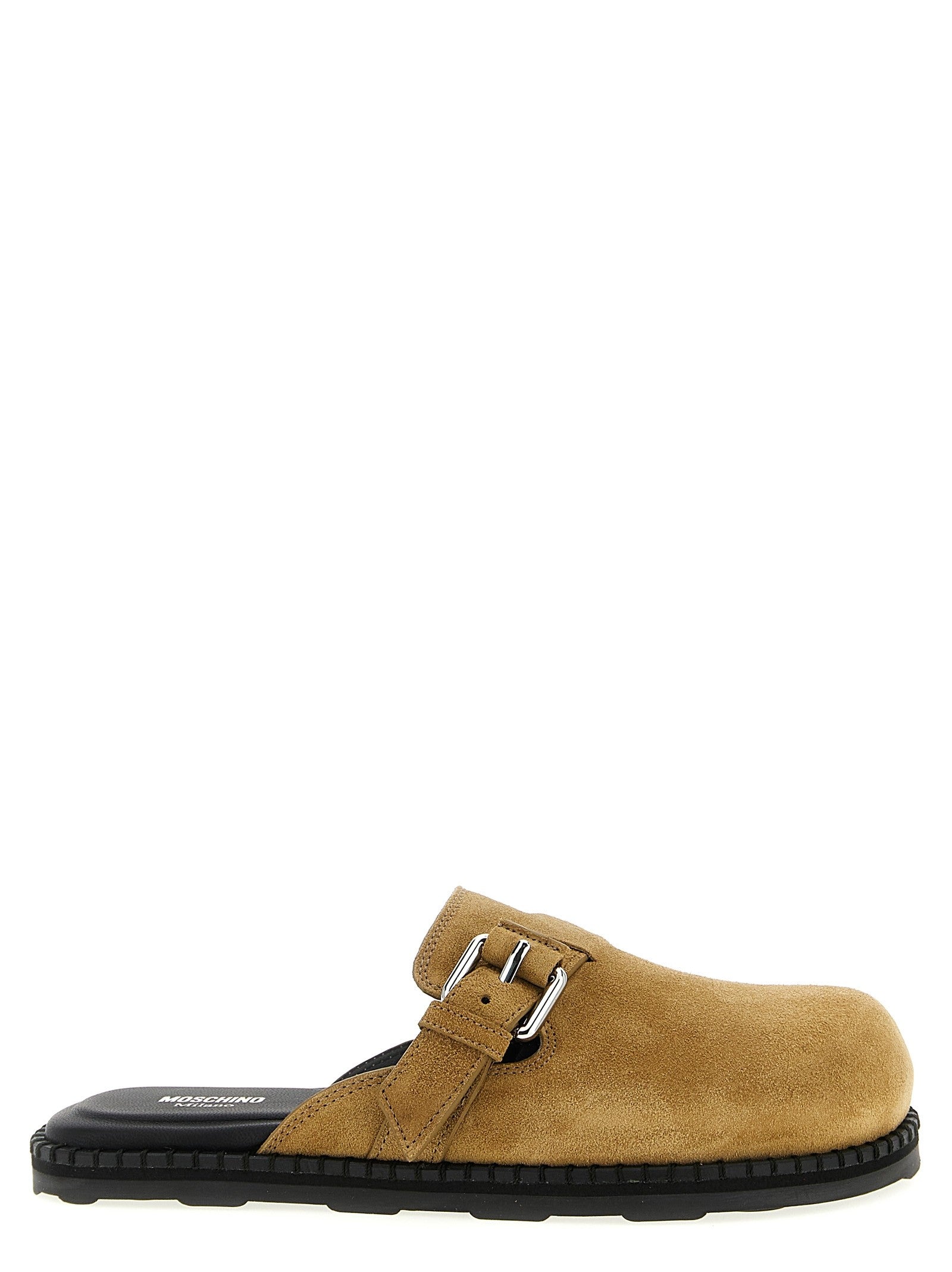 Moschino Suede Sabots Beige