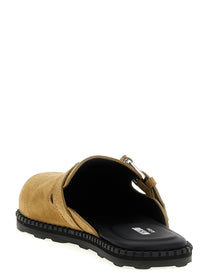 Moschino Suede Sabots Beige