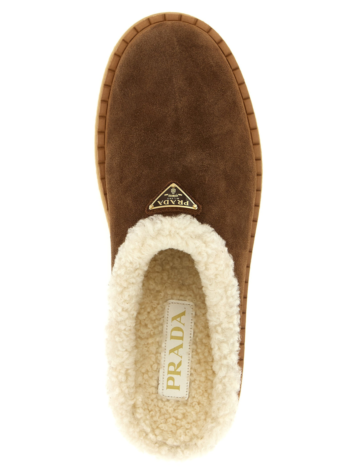 PRADA Suede Sabots Brown, view 4