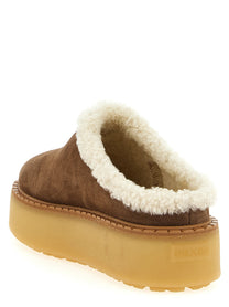 Prada Suede Sabots Brown