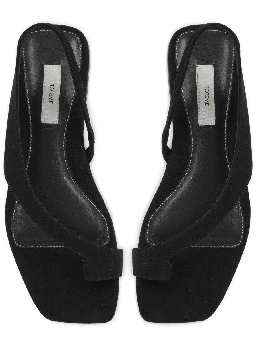 Toteme Women's Suede Sandal Black