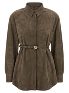 Fendi Suede Shirt Grey
