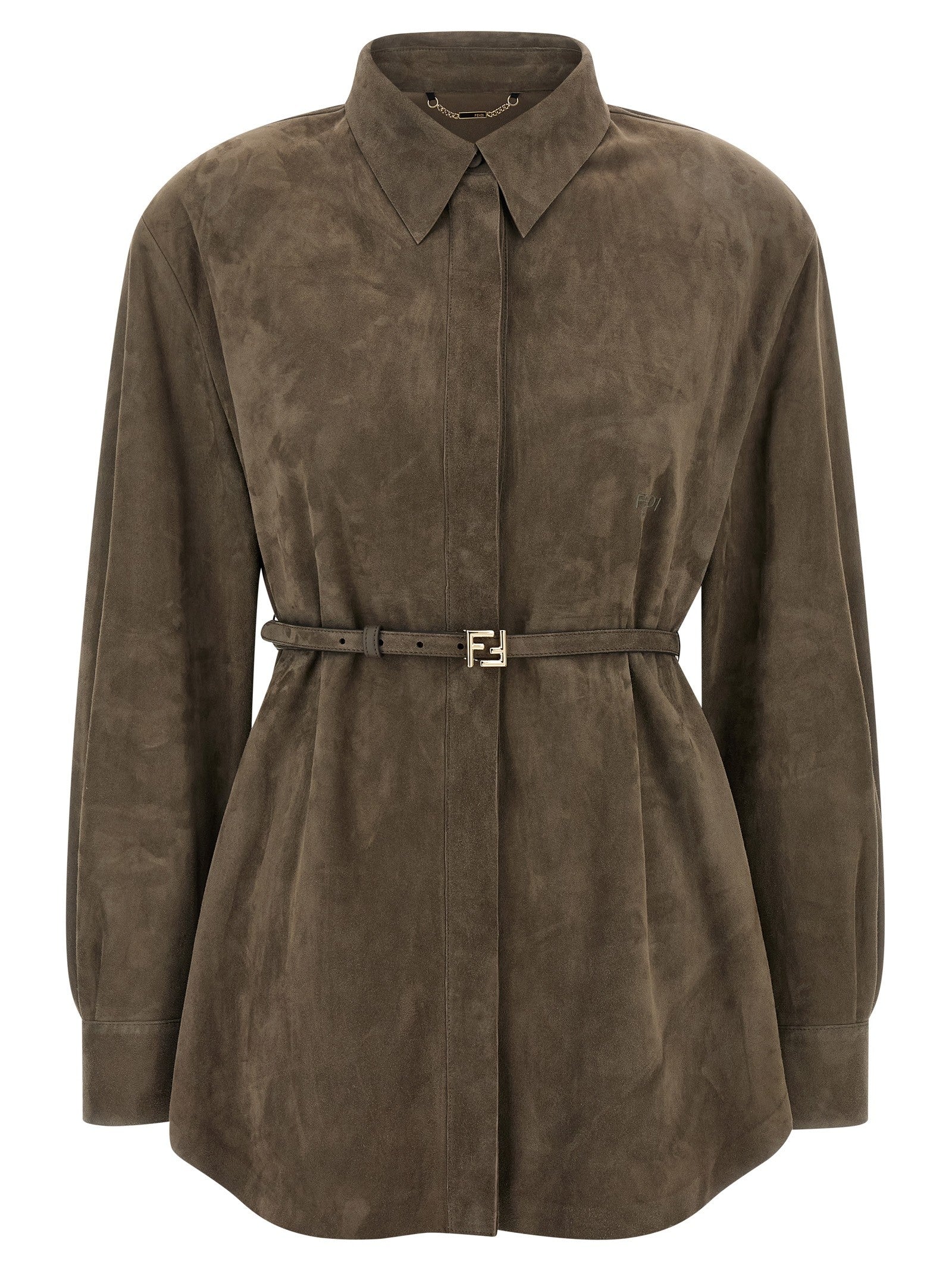 Fendi Suede Shirt Grey