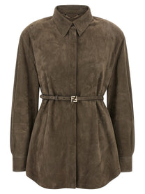 Fendi Suede Shirt Grey