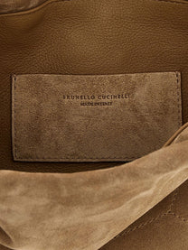Brunello Cucinelli Women's Suede Shoulder Bag Beige