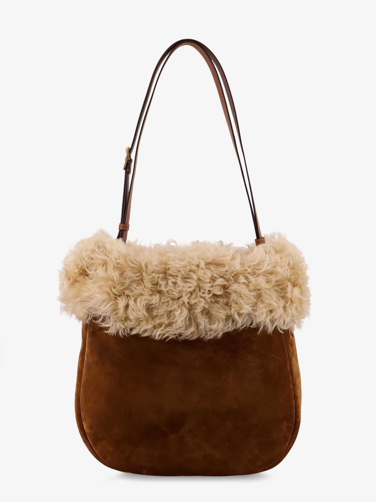 Saint Laurent Women's Suede Shoulder Bag Gold