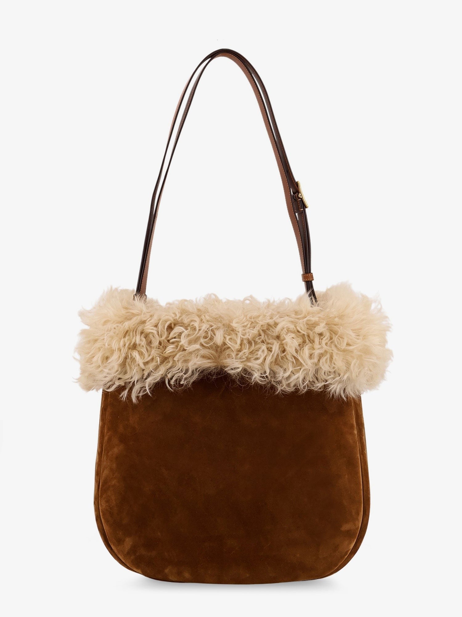 Saint Laurent Women's Suede Shoulder Bag Gold