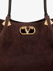 Valentino Women's Suede Shoulder Bag Brown