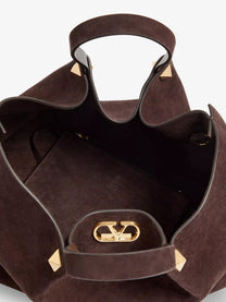 Valentino Women's Suede Shoulder Bag Brown