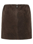 ROTATE Birger Christensen Suede Skirt Brown, view 2