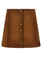 Miu Miu Suede Skirt Brown