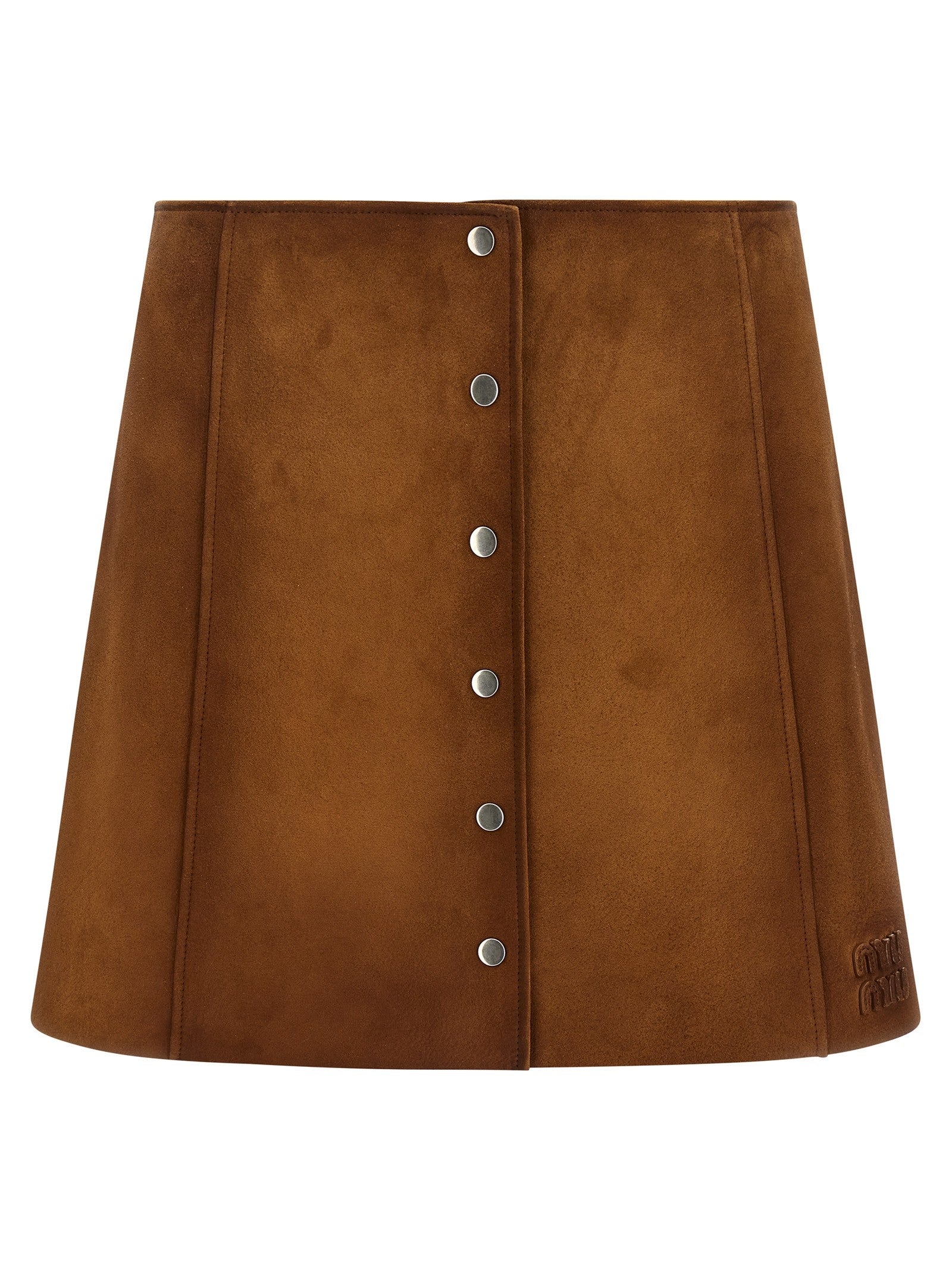 Miu Miu Suede Skirt Brown
