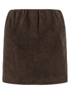 ROTATE Birger Christensen Suede Skirt Brown