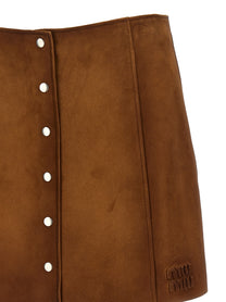 Miu Miu Suede Skirt Brown