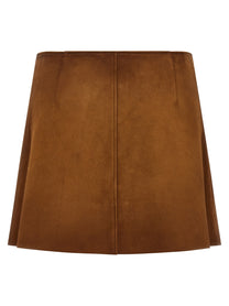 Miu Miu Suede Skirt Brown