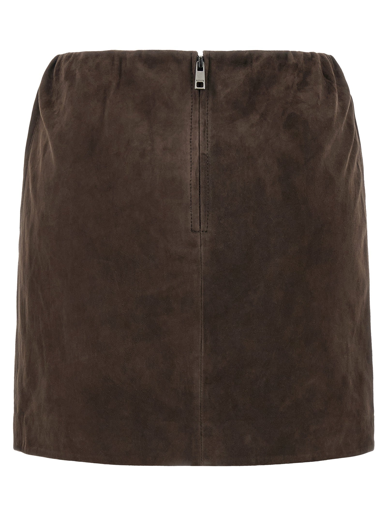 ROTATE Birger Christensen Suede Skirt Brown