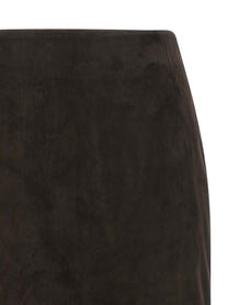 ROTATE Birger Christensen Suede Skirt Red