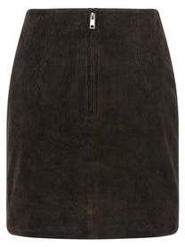 ROTATE Birger Christensen Suede Skirt Red