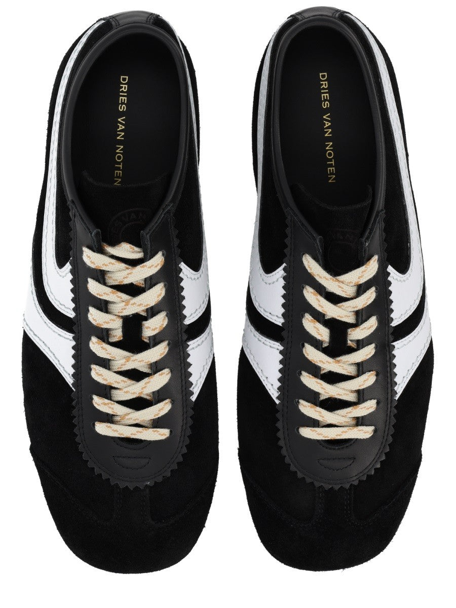 Dries Van Noten Men's Suede Sneaker Black
