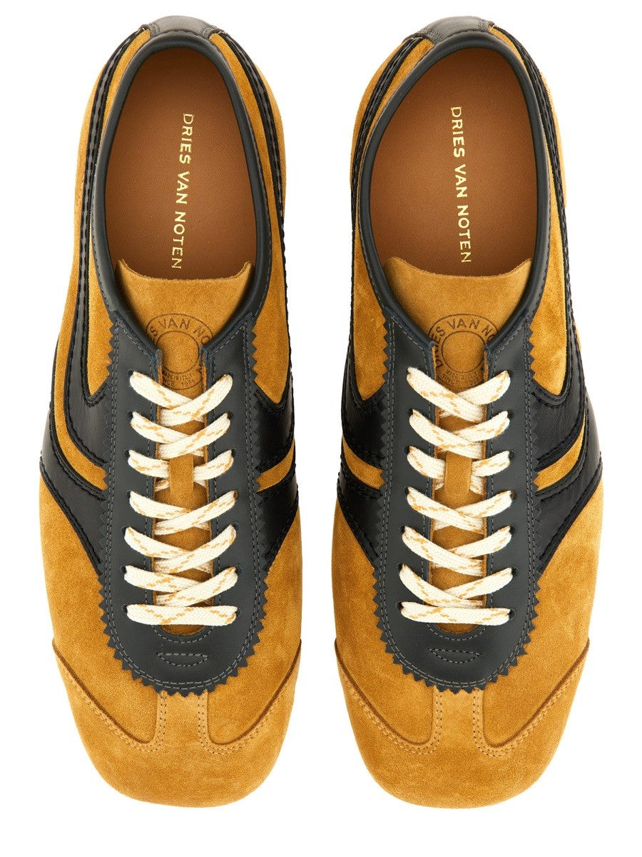 Dries Van Noten Men's Suede Sneaker Multicolor