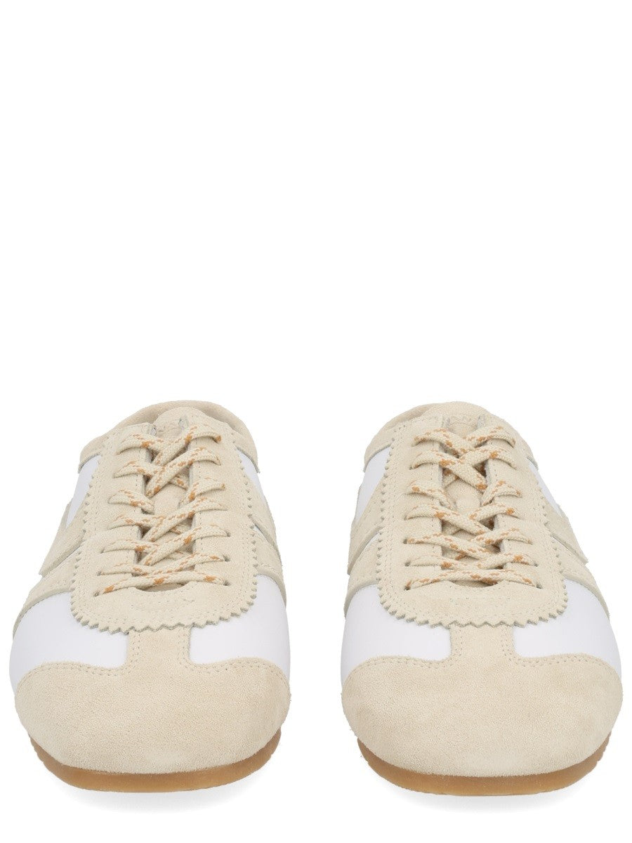 Dries Van Noten Women's Suede Sneaker White, view 3
