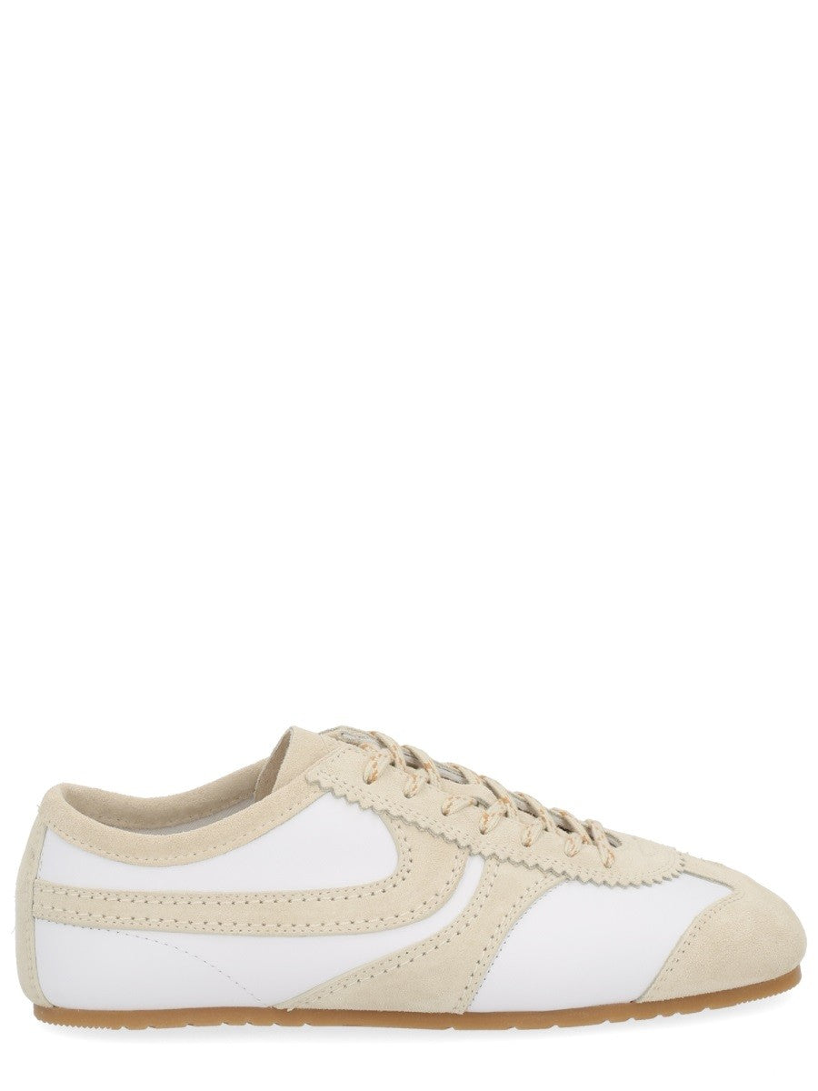 Dries Van Noten Women's Suede Sneaker White Dries Van Noten