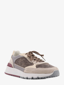 Brunello Cucinelli Men's Suede Sneakers Grey