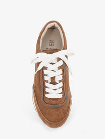 Brunello Cucinelli Women's Suede Sneakers Beige
