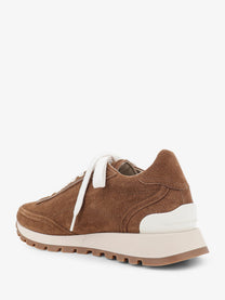 Brunello Cucinelli Women's Suede Sneakers Beige