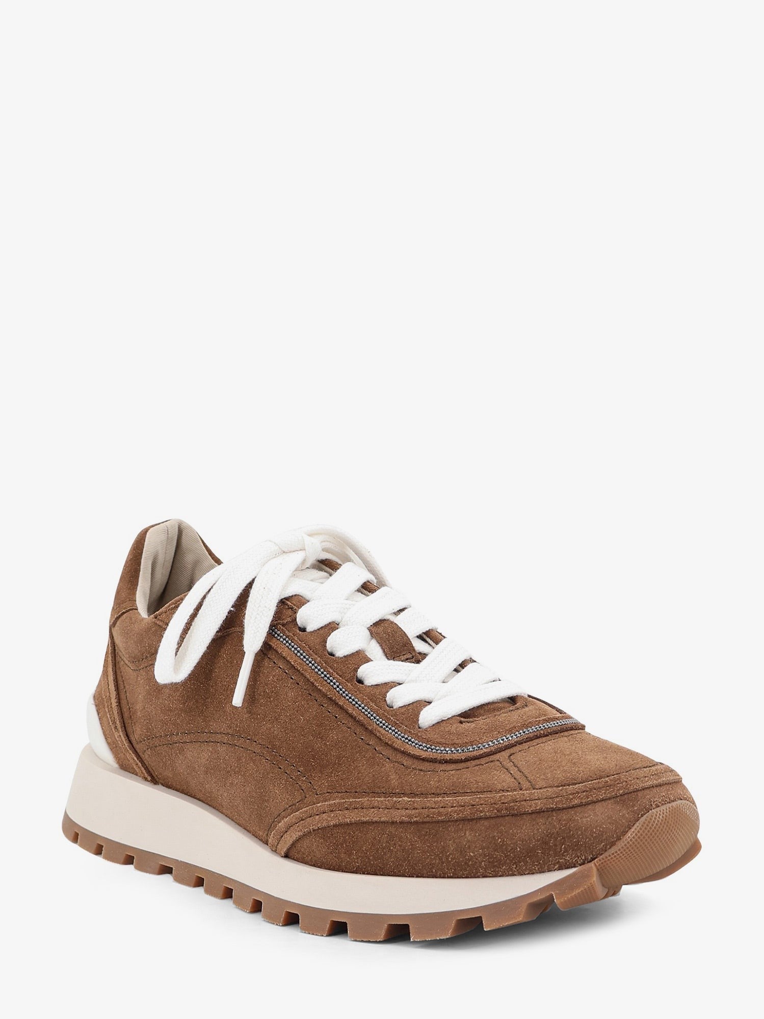 Brunello Cucinelli Women's Suede Sneakers Beige