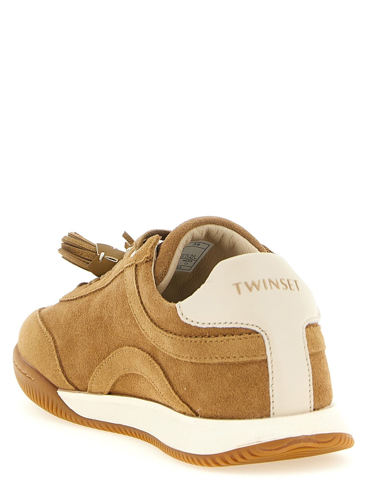 TWINSET Suede Sneakers Beige, view 3