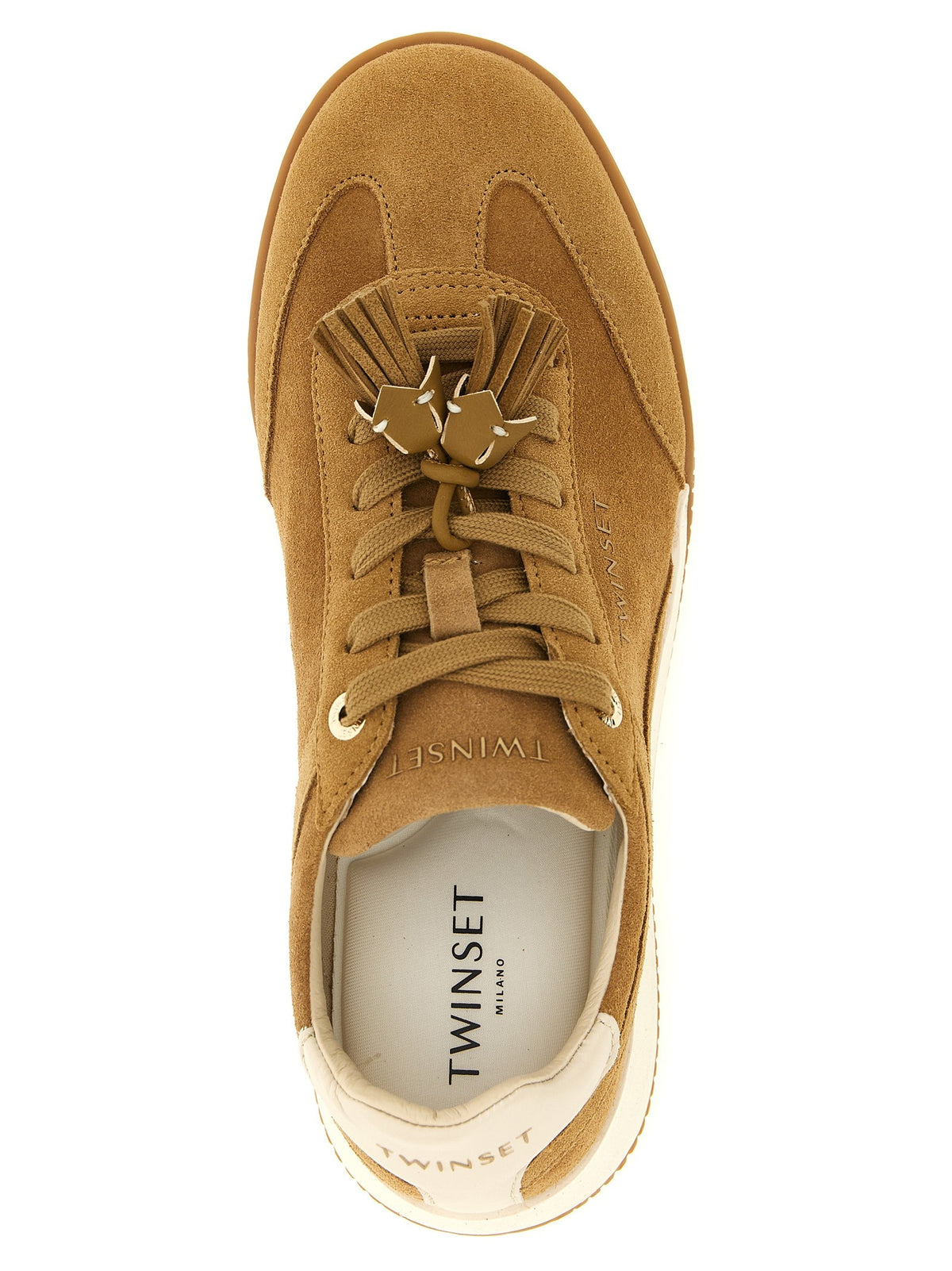 TWINSET Suede Sneakers Beige, view 4