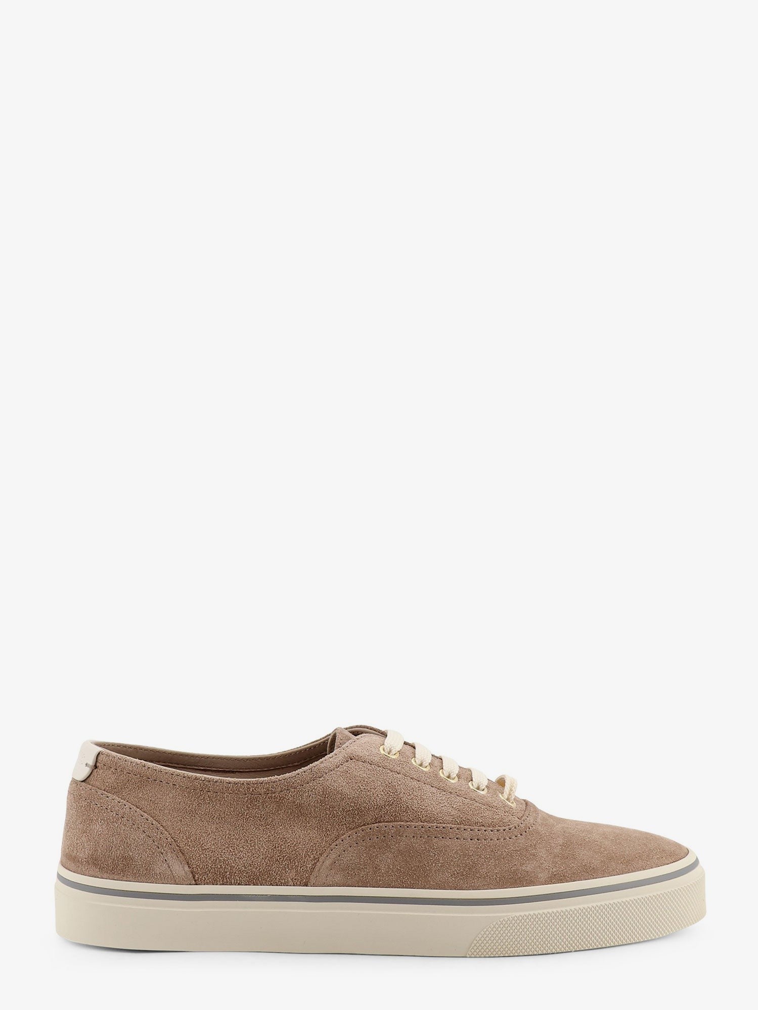 Brunello Cucinelli Men's Suede Sneakers Beige