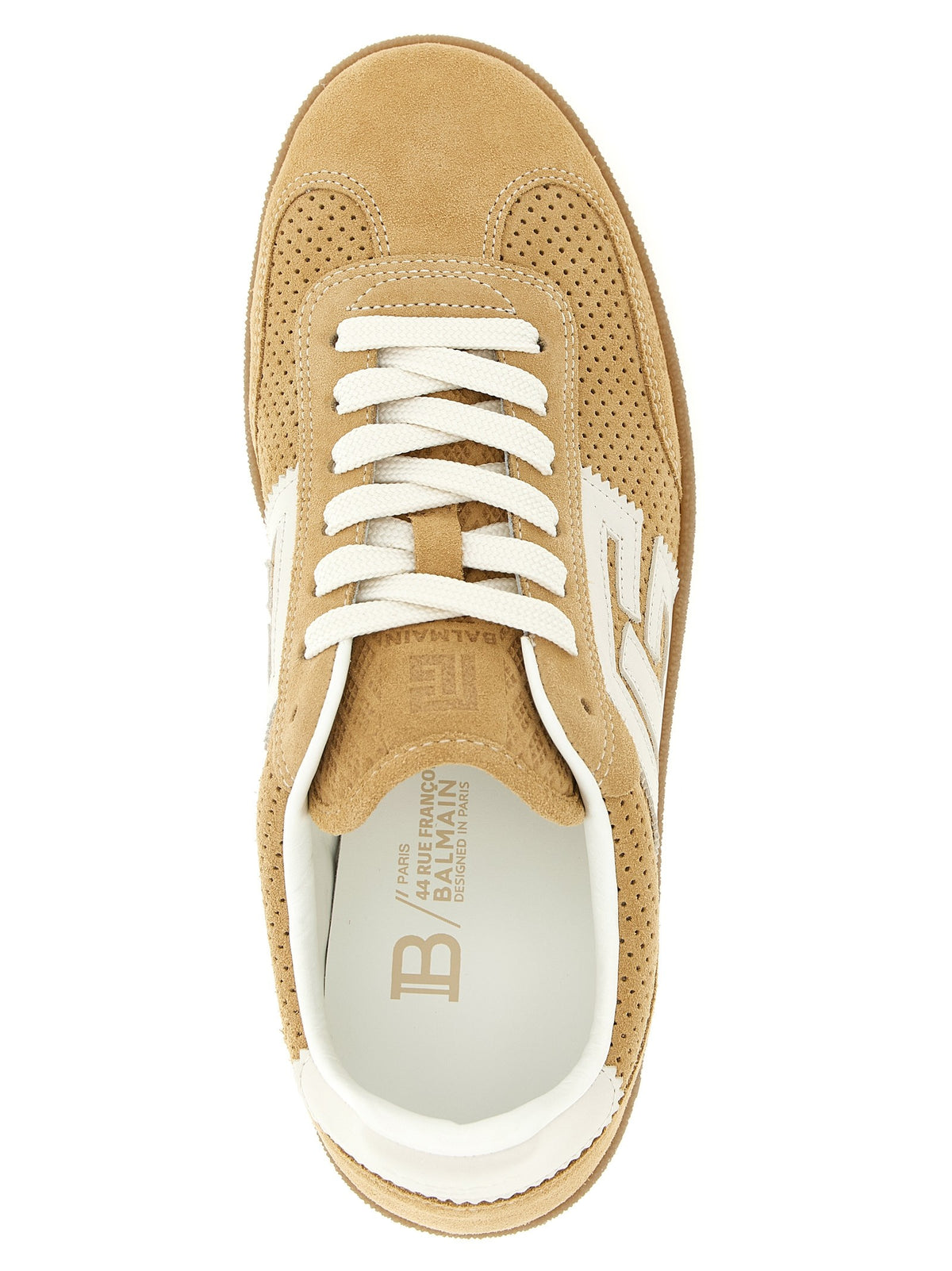 Balmain Suede Sneakers Beige, view 4
