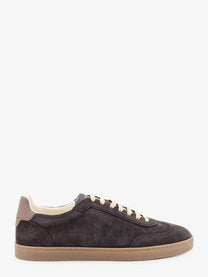 Brunello Cucinelli Men's Suede Sneakers Bronze