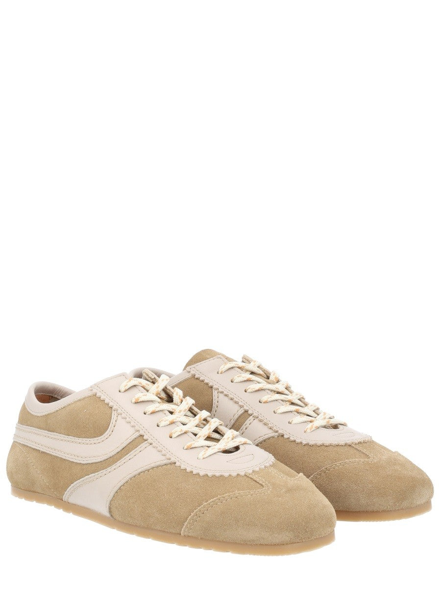 Dries Van Noten Women's Suede Sneakers Beige