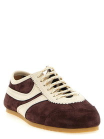Dries Van Noten Suede Sneakers Gold