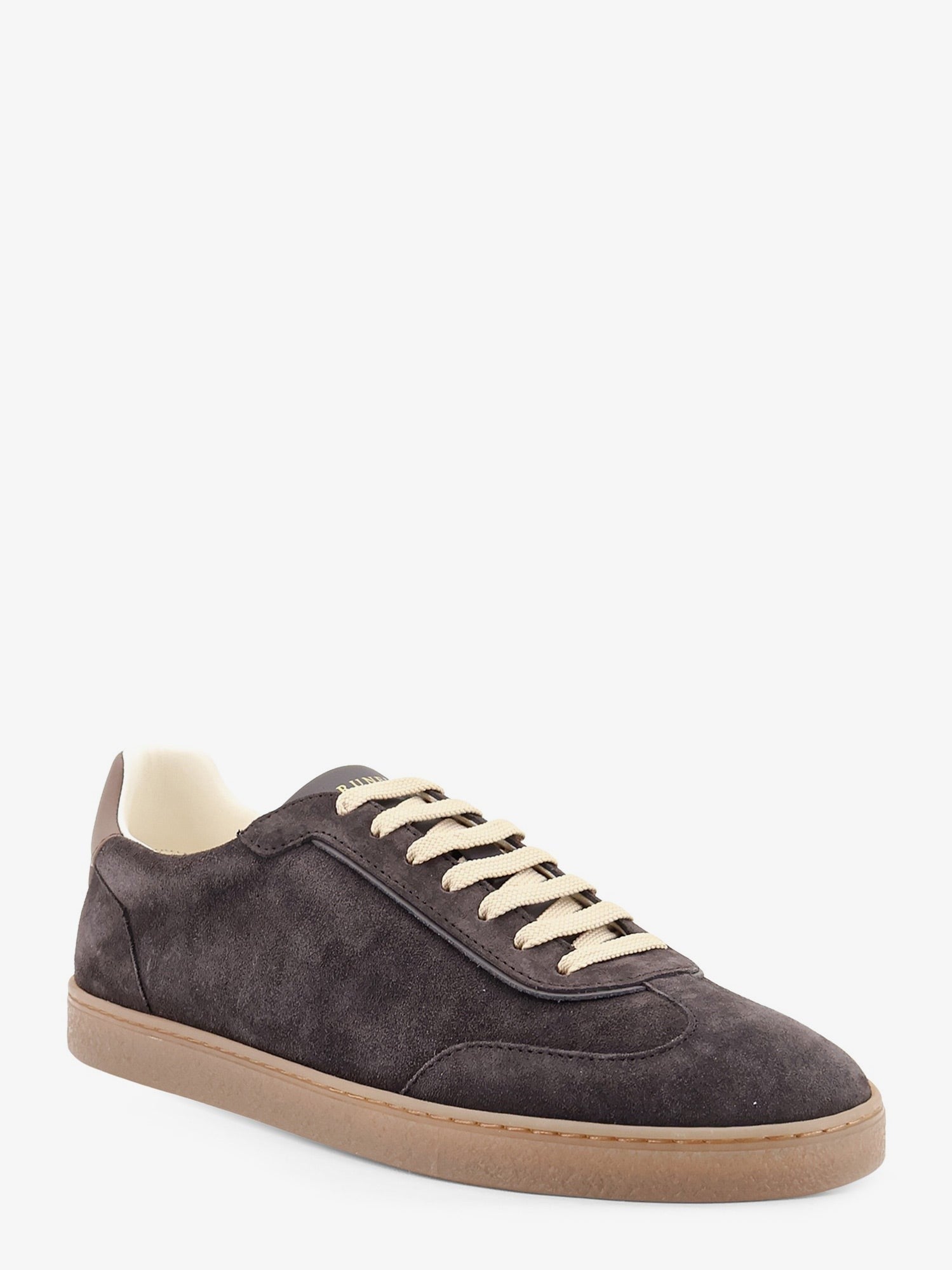 Brunello Cucinelli Men's Suede Sneakers Bronze