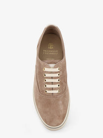Brunello Cucinelli Men's Suede Sneakers Grey