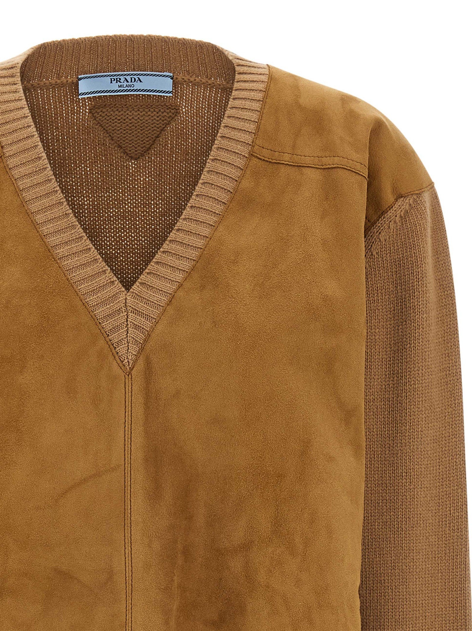 PRADA Suede Sweater Brown