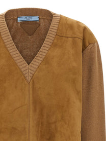 PRADA Suede Sweater Brown