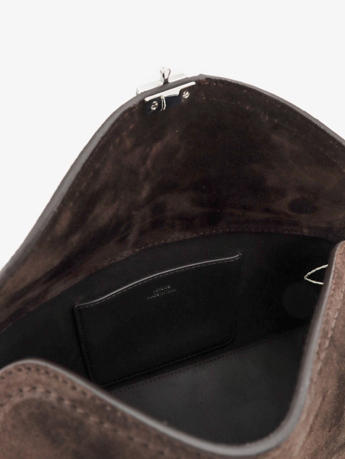 Toteme Women's Suede Lock Clutch Brown