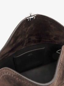 Toteme Women's Suede Lock Clutch Brown