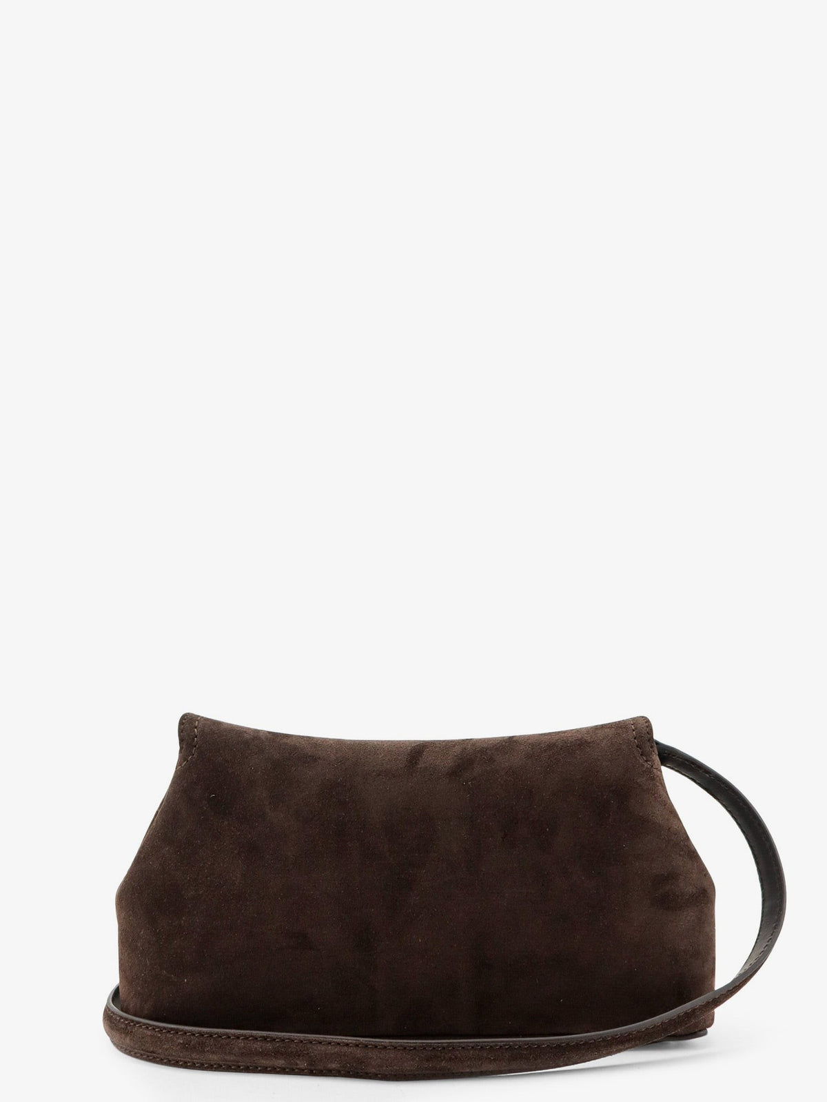 Toteme Women's Suede Lock Clutch Brown