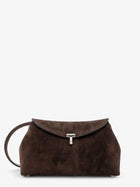 Toteme Women's Suede Lock Clutch Brown