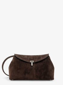 Toteme Women's Suede Lock Clutch Brown
